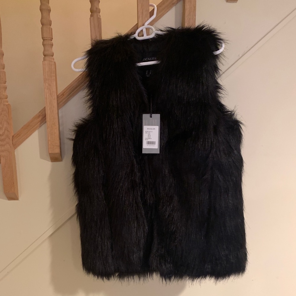 Black fur vest